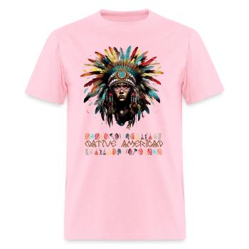 NATIVE AMERICAN - Men's T-Shirt - pink - Front - Jose (178cm)