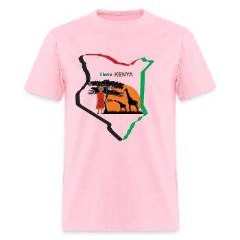 I love Kenya - Men's T-Shirt - pink - Front - Jose (178cm)