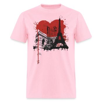 I (HEART) PARIS - Men's T-Shirt - pink - Front - Jose (178cm)