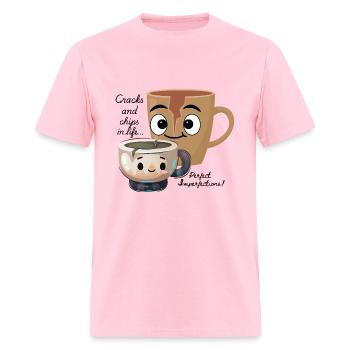 Crack and chip in life (Design 01) - Men's T-Shirt - pink - Front - Jose (178cm)