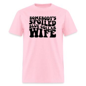 Somebody'S Spoiled Blue Collar - Men's T-Shirt - pink - Front - Jose (178cm)