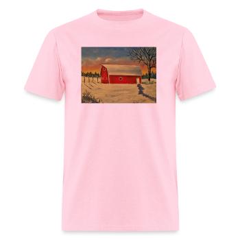 Winter Red Barn - Men's T-Shirt - pink - Front - Jose (178cm)