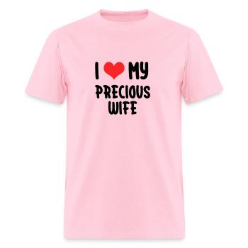 I Love My Precious Wife - Men's T-Shirt - pink - Front - Jose (178cm)