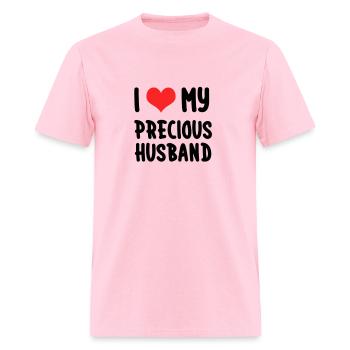I Love My Precious Husband - Men's T-Shirt - pink - Front - Jose (178cm)