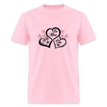be mine hug me kiss me for light - Men's T-Shirt - pink - Front - Jose (178cm)