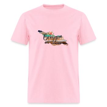 georgia map - Men's T-Shirt - pink - Front - Jose (178cm)