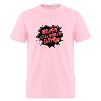 Injured Heart - Happy Valentine’s Day Twist Design - Men's T-Shirt - pink - Front - Jose (178cm)