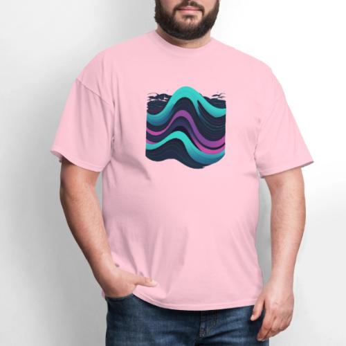 Abstract Wavy Ocean Pattern - Men's T-Shirt