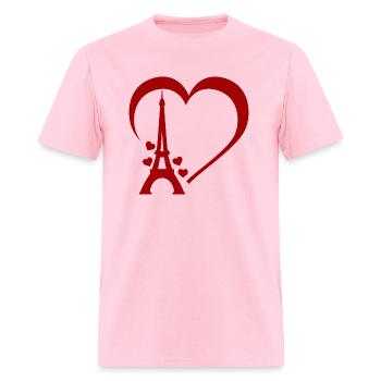 I Love Paris, Romantic Travel-Inspired Paris - Men's T-Shirt - pink - Front - Jose (178cm)