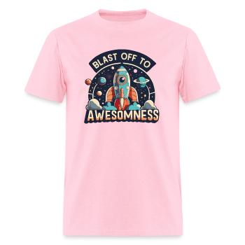 Blast Off To Awesomeness - Men's T-Shirt - pink - Front - Jose (178cm)
