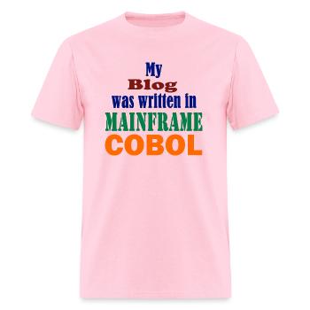 Blog Written in Cobol Language - Men's T-Shirt - pink - Front - Jose (178cm)
