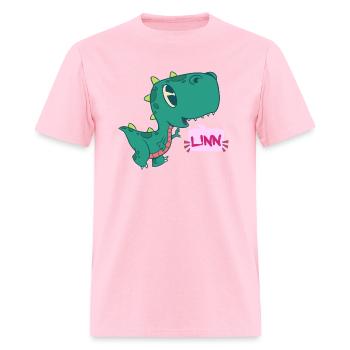 LINN - Lovely girl name with cute dinosaur - Men's T-Shirt - pink - Front - Jose (178cm)