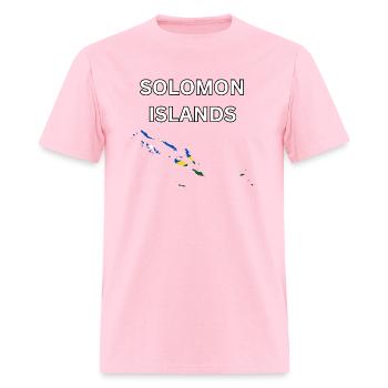 Solomon Islands Flag Map - Men's T-Shirt - pink - Front - Jose (178cm)