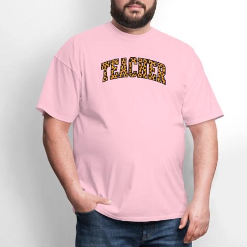 Leopard Print Teacher Typography - Men's T-Shirt