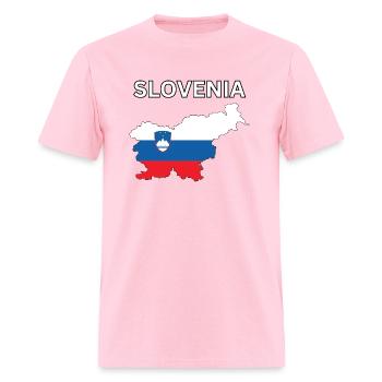 Slovenia Flag Map - Men's T-Shirt - pink - Front - Jose (178cm)