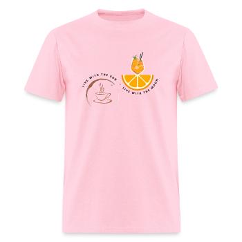 Live with the Sun - Live with the Moon - Men's T-Shirt - pink - Front - Jose (178cm)