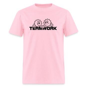 Teamwork in gears handshaking - Men's T-Shirt - pink - Front - Jose (178cm)