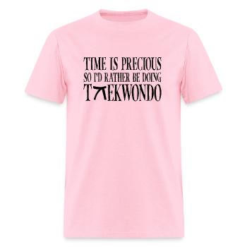 Time Is Precious So I'd Rather Be Doing Taekwondo4 - Men's T-Shirt - pink - Front - Jose (178cm)