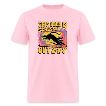 Stressed Out 24/7 - Men's T-Shirt - pink - Front - Jose (178cm)