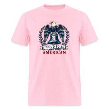Proud To Be American Eagle With Liberty Bell - Men's T-Shirt - pink - Front - Jose (178cm)