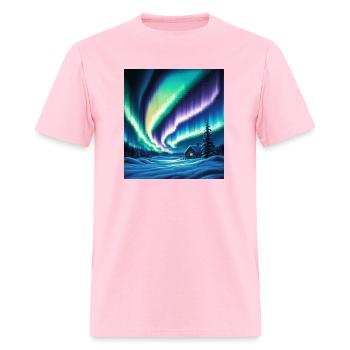 northern lights Pixels - Men's T-Shirt - pink - Front - Jose (178cm)