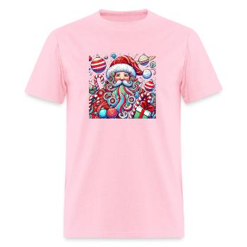 Aquarelle cclipart santa design - T-shirt Homme - rose - Devant - Jose (178cm)