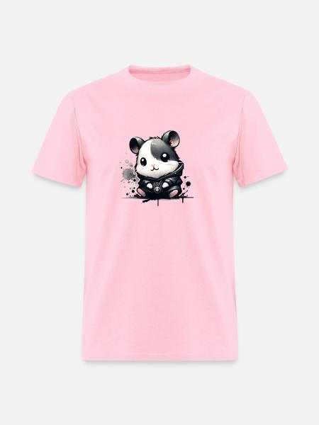 Charcoal Hip Hop Hamster - Men's T-Shirt - pink