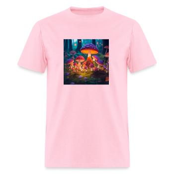mushrooms in grass - Men's T-Shirt - pink - Front - Jose (178cm)
