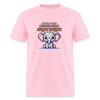 Small Bytes Big Ears Huge Trunk Adorable Elephant - Men's T-Shirt - pink - Front - Jose (178cm)