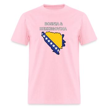 Bosnia Herzegovina Flag Map - Men's T-Shirt - pink - Front - Jose (178cm)