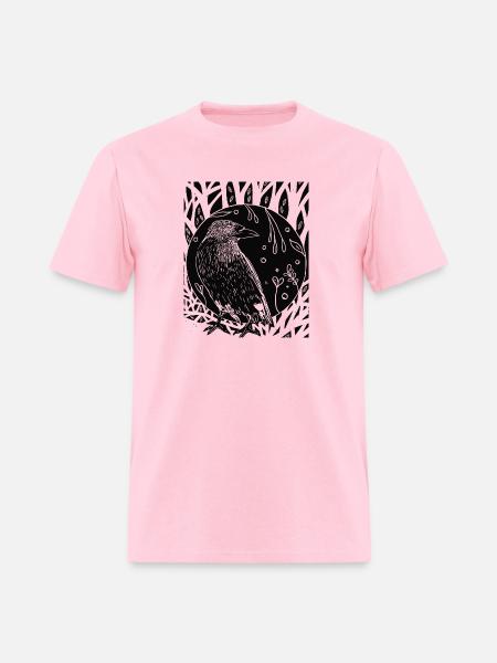 Black and White Raven - Men's T-Shirt - pink