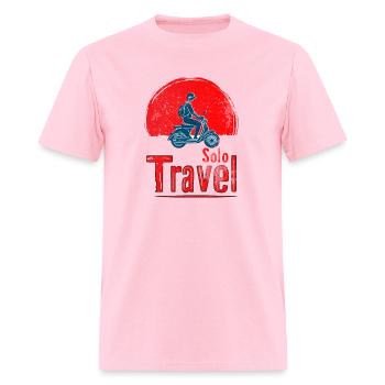 Adventure Awaits: Travel Solo - Men's T-Shirt - pink - Front - Jose (178cm)