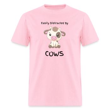 Easily Distracted By Cows - Men's T-Shirt - pink - Front - Jose (178cm)