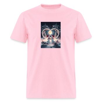 "Create Your Own Story" - Men's T-Shirt - pink - Front - Jose (178cm)