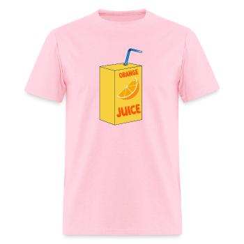 Orange Juice Bottle | Illustration Art - Men's T-Shirt - pink - Front - Jose (178cm)