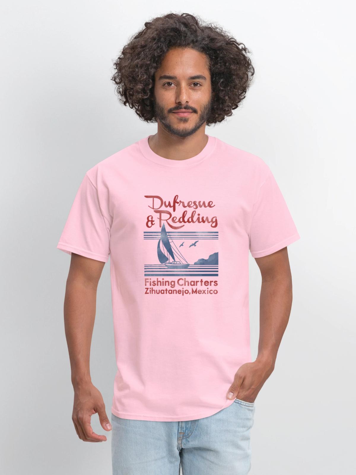 Dufresne and Redding Fishing Charters - Men's T-Shirt - pink - Front - Jose (178cm)