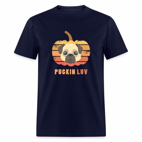 Pugkin Luv Jackolantern Pug Gourd Fleabag Puppy. - Men's T-Shirt