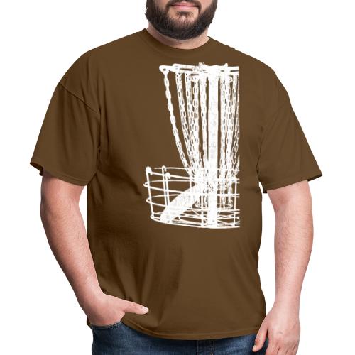 Disc Golf Basket Shirt Distressed White Print - Men's T-Shirt