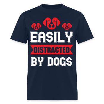 Easily Distracted By Dogs - Men's T-Shirt - navy - Front - Jose (178cm)