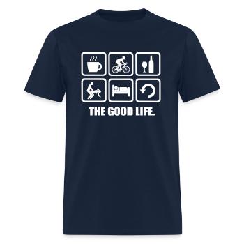 The Good Life Offensive Cycling Shirt - Men's T-Shirt - navy - Front - Jose (178cm)