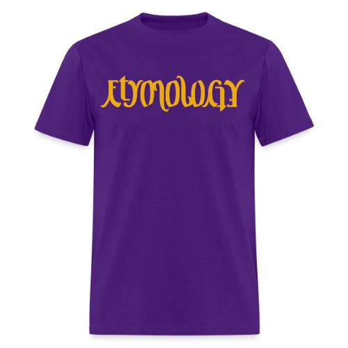 Yellow Etymology Ambigram - Men's T-Shirt