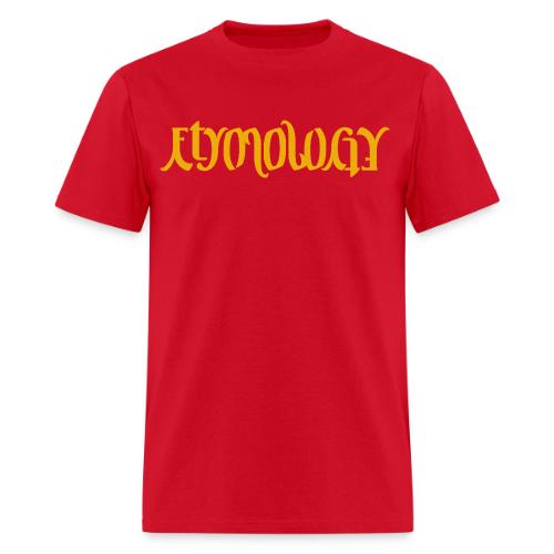 Yellow Etymology Ambigram - Men's T-Shirt