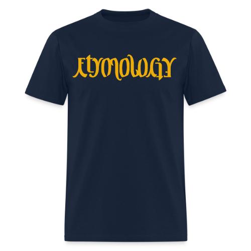 Yellow Etymology Ambigram - Men's T-Shirt