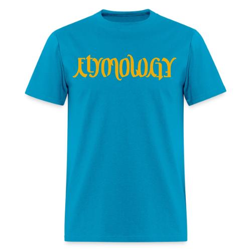 Yellow Etymology Ambigram - Men's T-Shirt