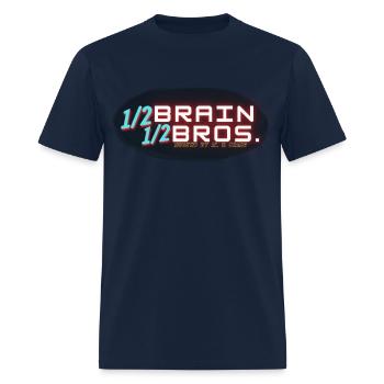 1/2 Brain 1/2 Bros. Logo 2 - Men's T-Shirt - navy - Front - Jose (178cm)