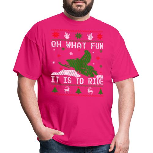 Oh What Fun Snowmobile Ugly Sweater style - Men's T-Shirt