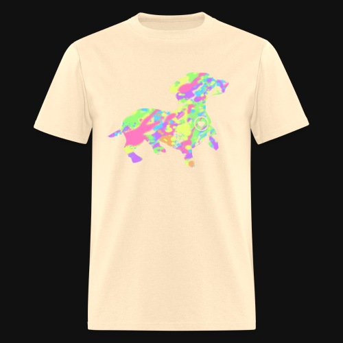 dachshund silhouette splatter - Men's T-Shirt