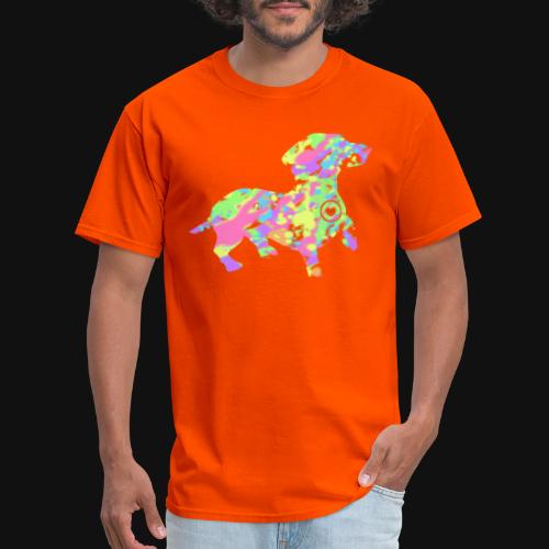 dachshund silhouette splatter - Men's T-Shirt