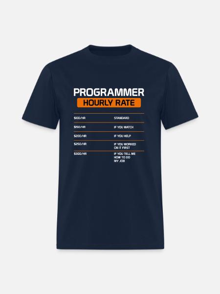 Programmer Hourly Rate Funny Computer Science - Men's T-Shirt - navy