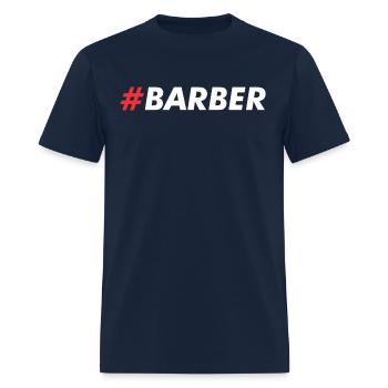 Barber #barber wording art - Men's T-Shirt - navy - Front - Jose (178cm)